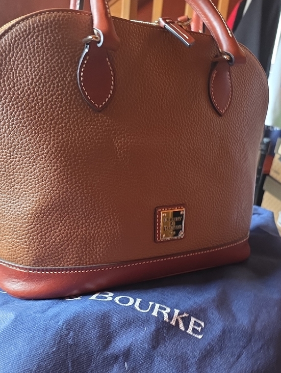 Dooney & Bourke Handbags - Dooney & Bourke Tan Brown Pebble Leather Satchel